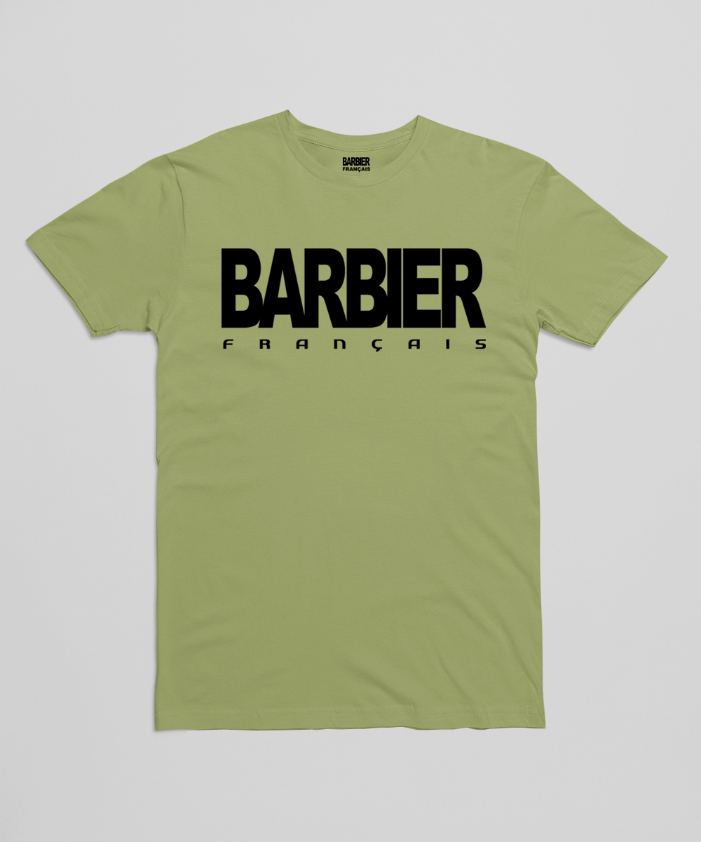 T-shirt kaki barbier français noir